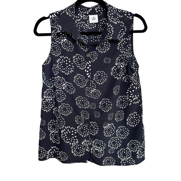 CABI Women's Dandelion Wish Top #5215 Sleeveless Blouse Navy + White Size Small - Picture 2 of 5